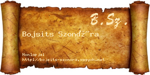 Bojsits Szonóra névjegykártya